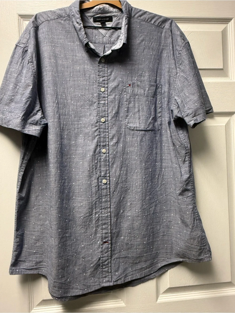 Tommy Hilfiger Light Blue Short-Sleeve Button-Down Shirt